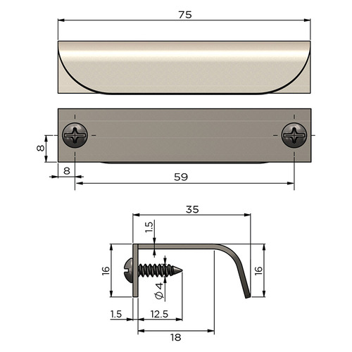 Oppen Lip Cabinet Handle