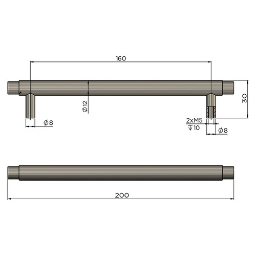 Oppen Round Bar Cabinet Handle