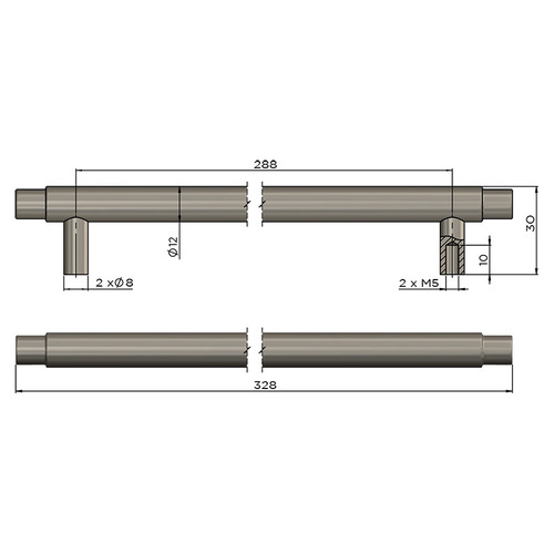 Oppen Round Bar Cabinet Handle