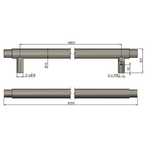 Oppen Round Bar Cabinet Handle