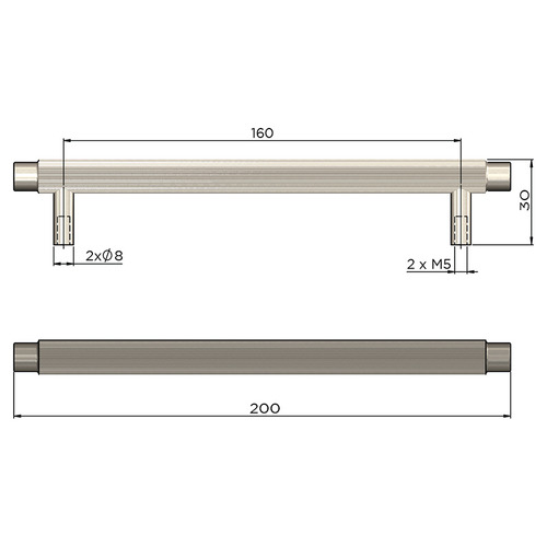 Oppen Linear Round Bar Cabinet Handle