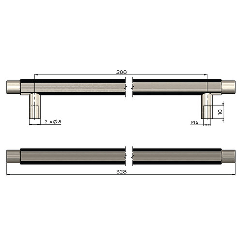 Oppen Linear Round Bar Cabinet Handle