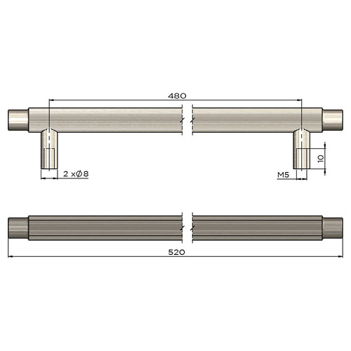 Oppen Linear Round Bar Cabinet Handle