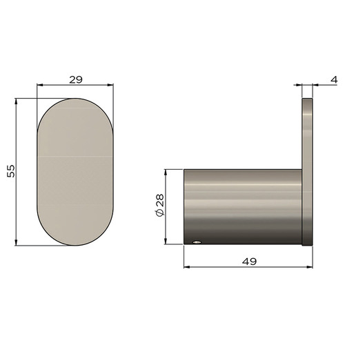 Curvae 29mm Stainless Steel Robe Hook