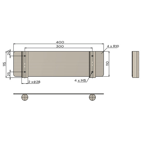 Curvae 400mm Stainless Steel Shower Shelf