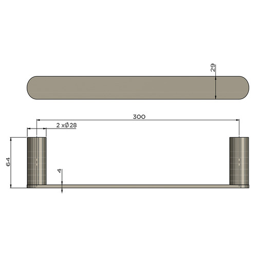 Curvae Single Towel Rail