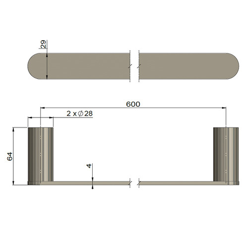Curvae Single Towel Rail