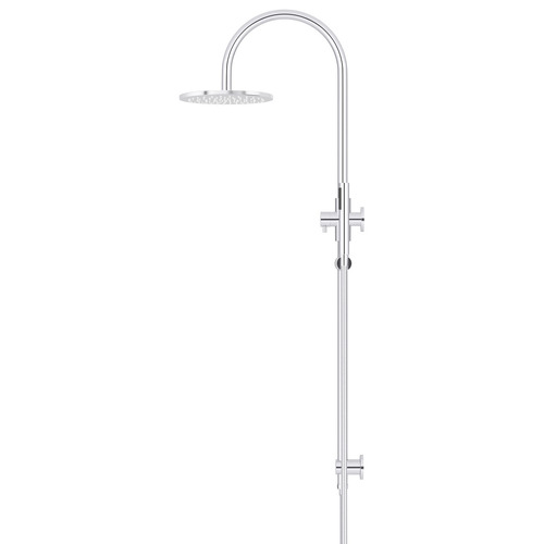 Round Gooseneck Twin Shower
