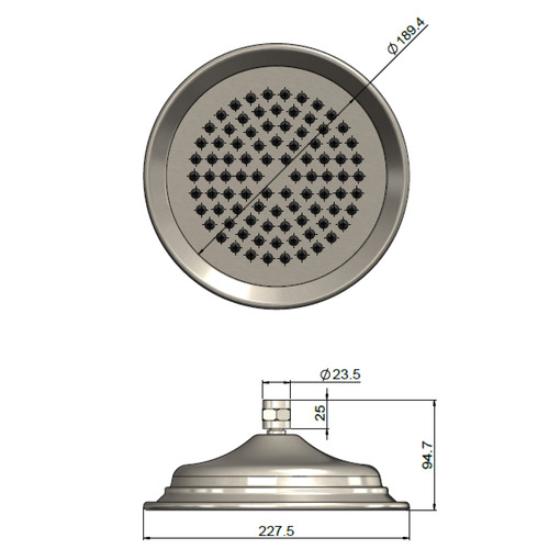 Harrington 228mm Brushed Nickel Shower Head