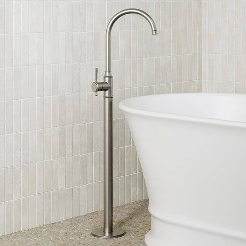 Harrington 210mm Brushed Nickel Floor Mounted Bath Mixer