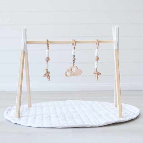 White Beech Play Gym With Hanging Accessories Temple Webster