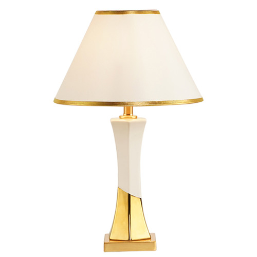 51cm White & Gold Table Lamp Temple & ster