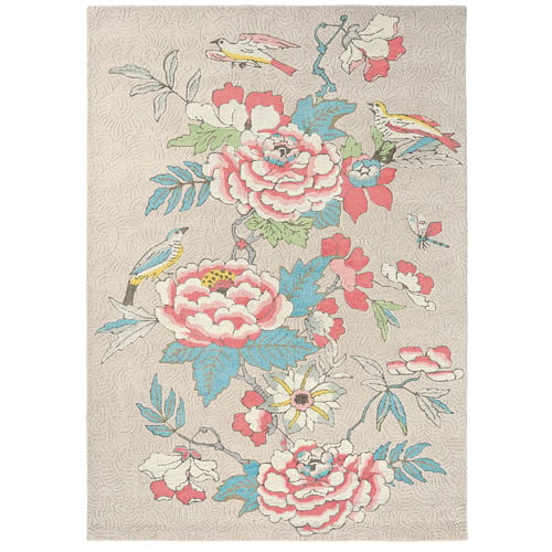 Coral Paeonia Hand-Tufted Rug