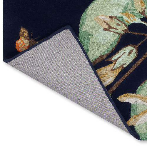 Navy Hummingbird Wool Blend Rug