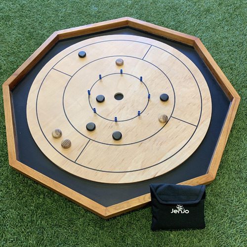 JenjoGames Octagonal Crokinole Championship Board Game Temple & ster