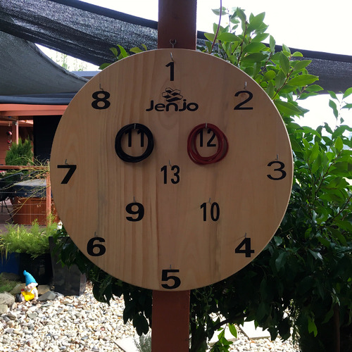 JenjoGames Giant Hookey Ring Board Lawn Game Temple & ster