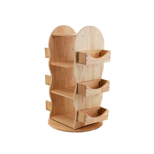 JenjoGames Jenjo Kids' Natural Rubberwood Bookshelf Temple & ster