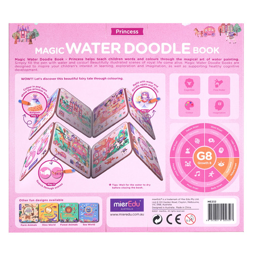 MierEdu Princess Magic Water Doodle Book