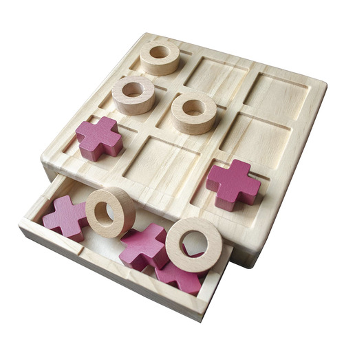 Wooden Naughts & Crosses Board Game Set