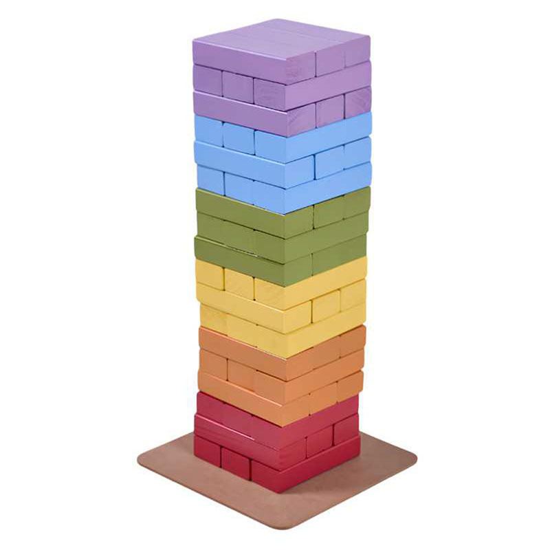 Jenjo 54 Piece Rainbow Tower Block Set