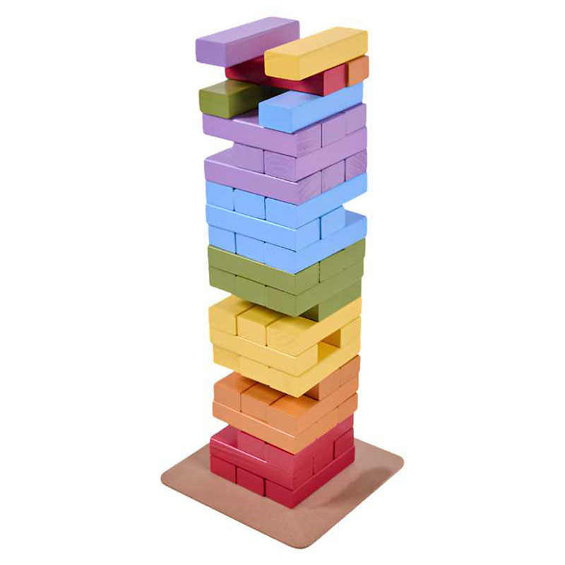 Jenjo 54 Piece Rainbow Tower Block Set
