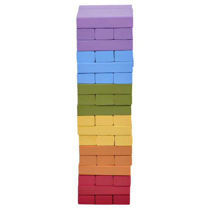 Jenjo 54 Piece Rainbow Tower Block Set