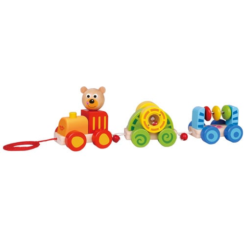Kids Little Bear Train Pull Along Toy