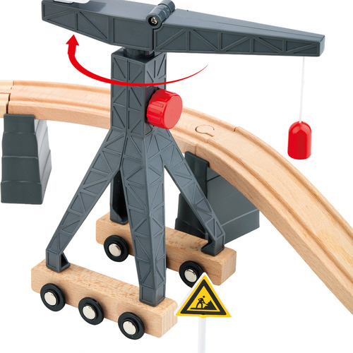 Tooky Toy 35 Piece Construction Yard Train Set