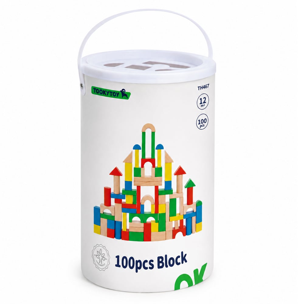 Tooky Toy 100 Piece Wooden Block Set