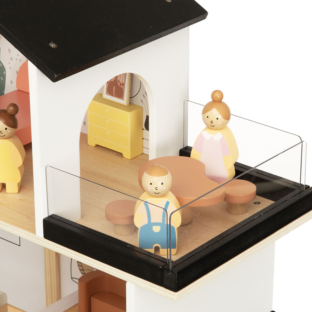 Tooky Toy Wooden Doll House Playset