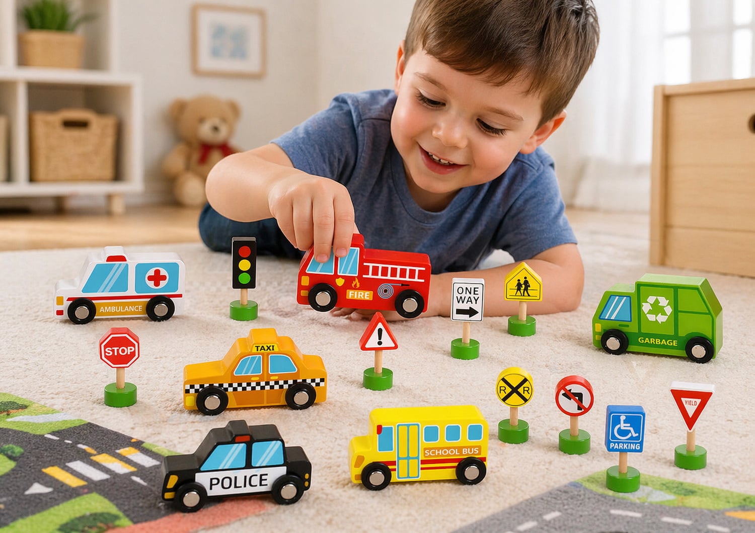 Kids' Transportation & Street Sign Set