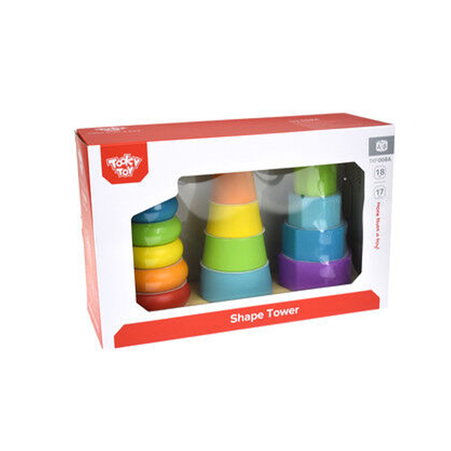 Tooky Toy Shape Tower Blocks