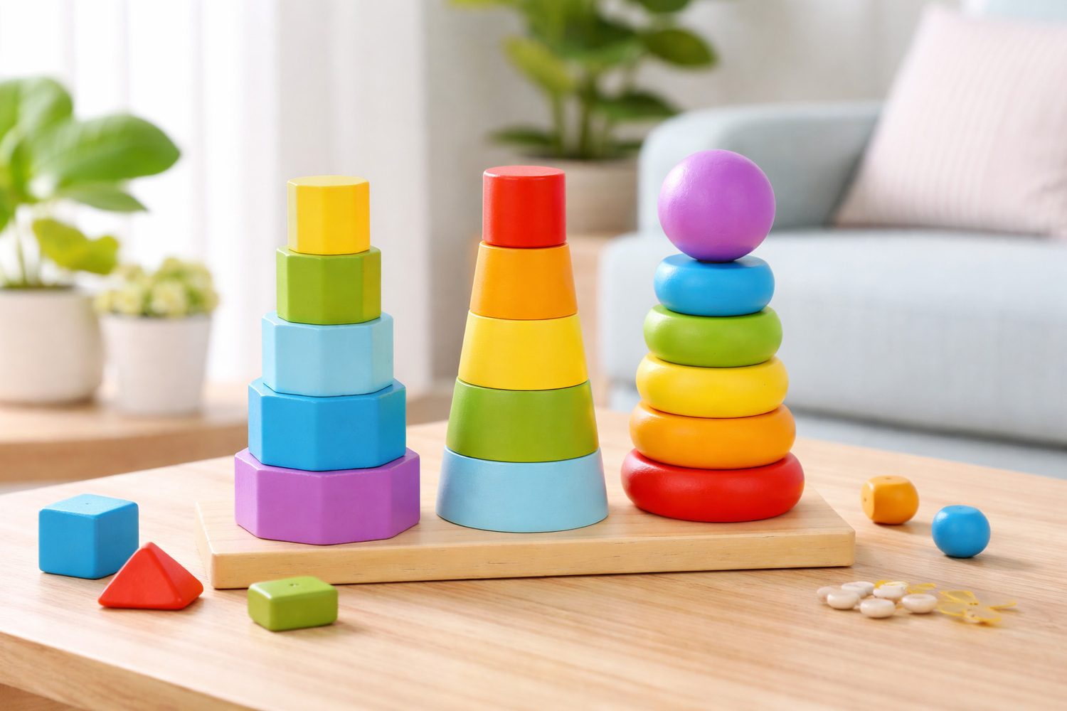 Tooky Toy Shape Tower Blocks