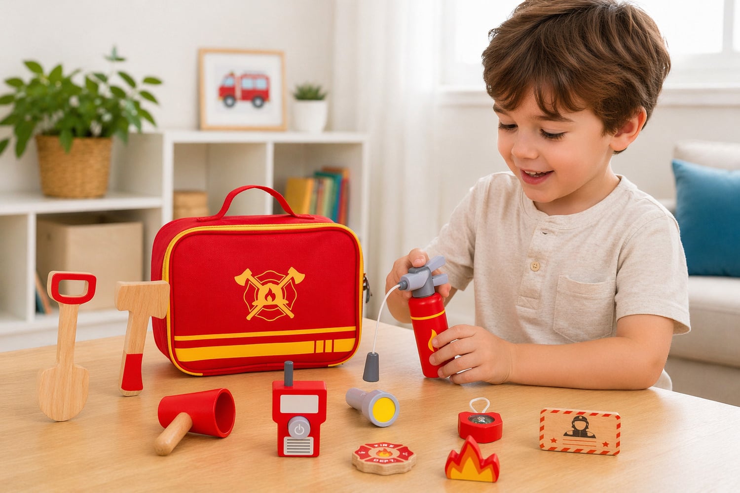 Tooky Toy Little Firefighter Playset