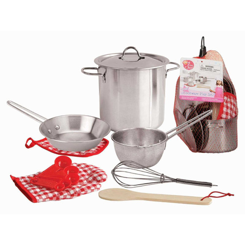 Kids 13 Piece Stainless Steel Cooking Playset