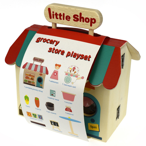 Kids' Grocery Store Playset with Carry House Temple & ster