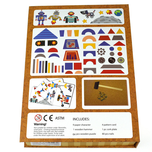 Kids Robot & Space Tap A Shape Bookcase Playset