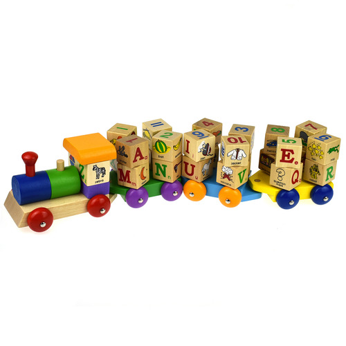 wooden block train