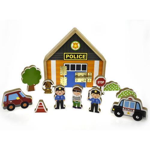 Kids Police Metal Latch Playset