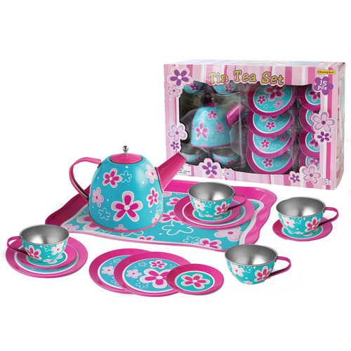 Kids' Blue & Pink Flower Tea Party Playset