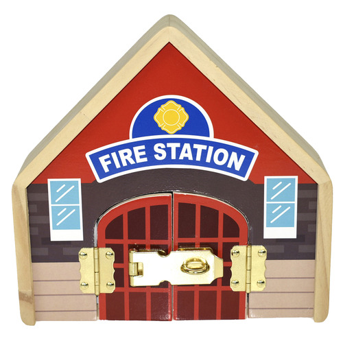 Kids Fire Station Metal Latch Playset