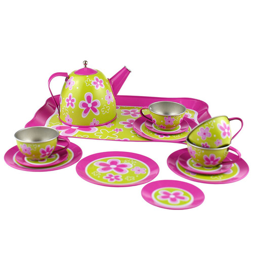 Kaper Kidz 15 Piece Lime Daisy Flower Tea Playset