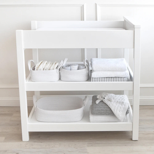 3 Piece White Cotton Rope Storage Set