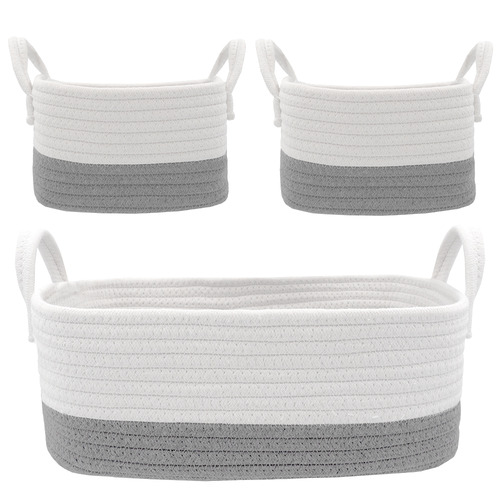 3 Piece Cotton Rope Storage Set
