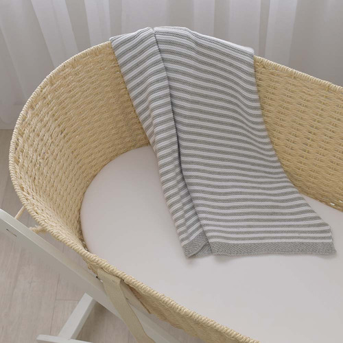 LivingTextiles White Moses Cotton Pram Fitted Sheets Temple & ster