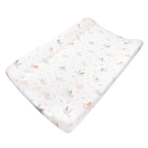 LivingTextiles Living Textiles 2 Piece Ava Birds Change Pad Cover & Liner Set Temple & ster