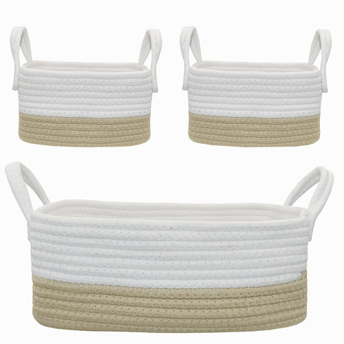 Living Textiles 3 Piece Cotton Rope Storage Basket Set
