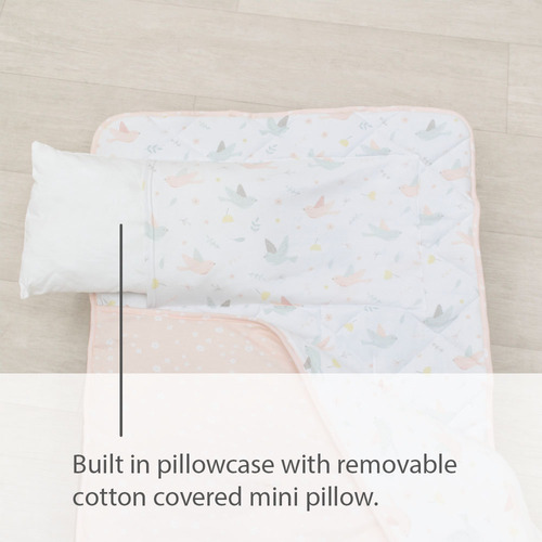 Living Textiles Ava Blush Floral Childcare Nap Mat