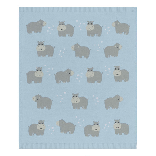 Living Textiles Whimsical Hippo Baby Blanket Temple & ster