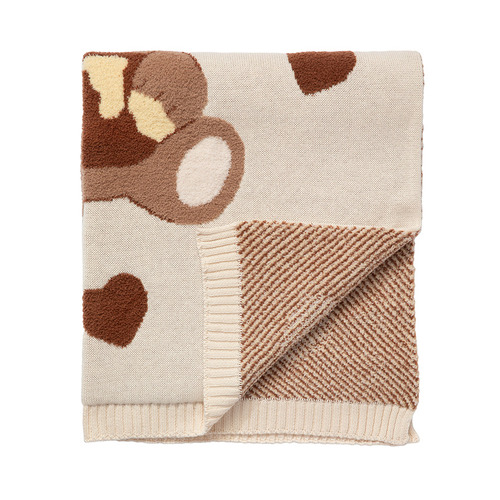 Living Textiles Cuddly Bear Cotton Jacquard Blanket